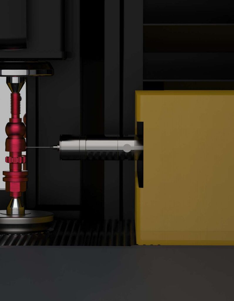 Palpador 3D de la sonda Renishaw en una máquina Sylvac SCAN-P
