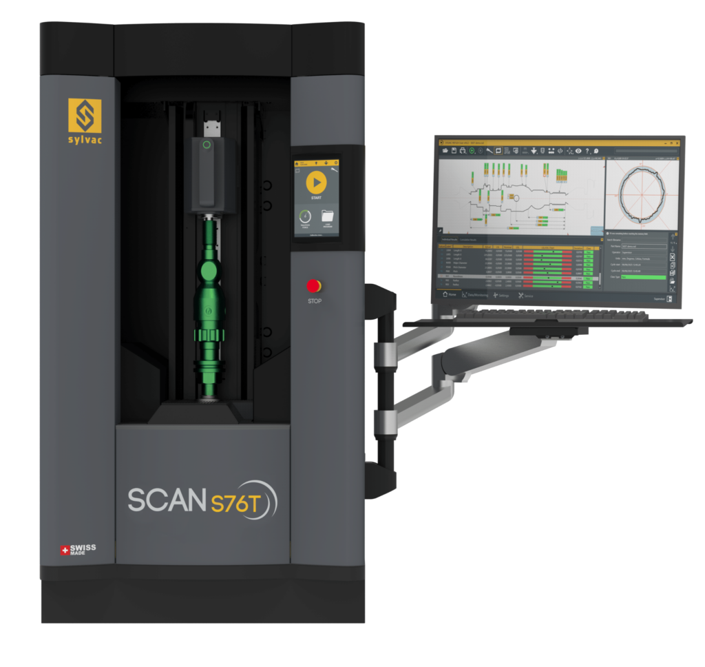 Sylvac-SCAN S76T con óptica basculante para medición de roscas complejas